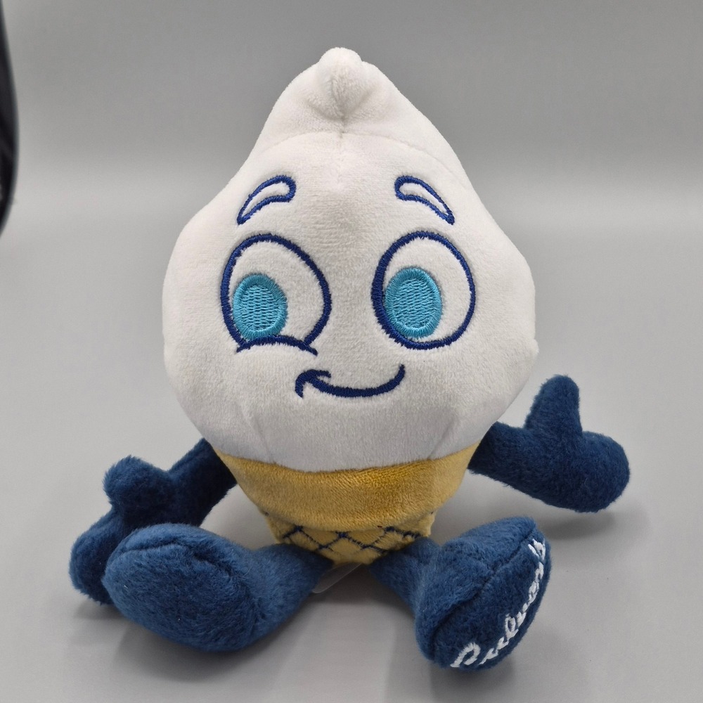 NEW Culvers Scoopie Mascot Plush Toy White Blue Ice Cream Cone 2020 Small Plush